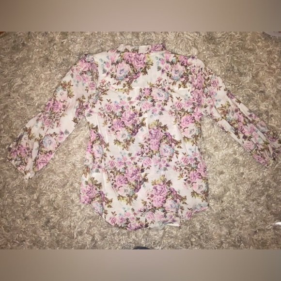 Floral Button-down Blouse LC- Lauren Conrad Size XS ✨Never Worn✨ - Picture 8 of 8